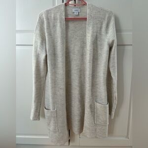 Old Navy Women's Light Gray/Cream Open Front Cardigan